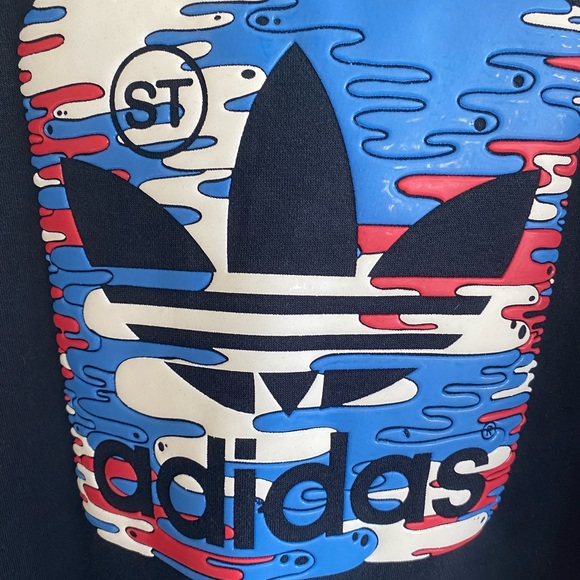 Adidas ST Trefoil Gel Paint Hoodie Size L - Picture 3 of 5